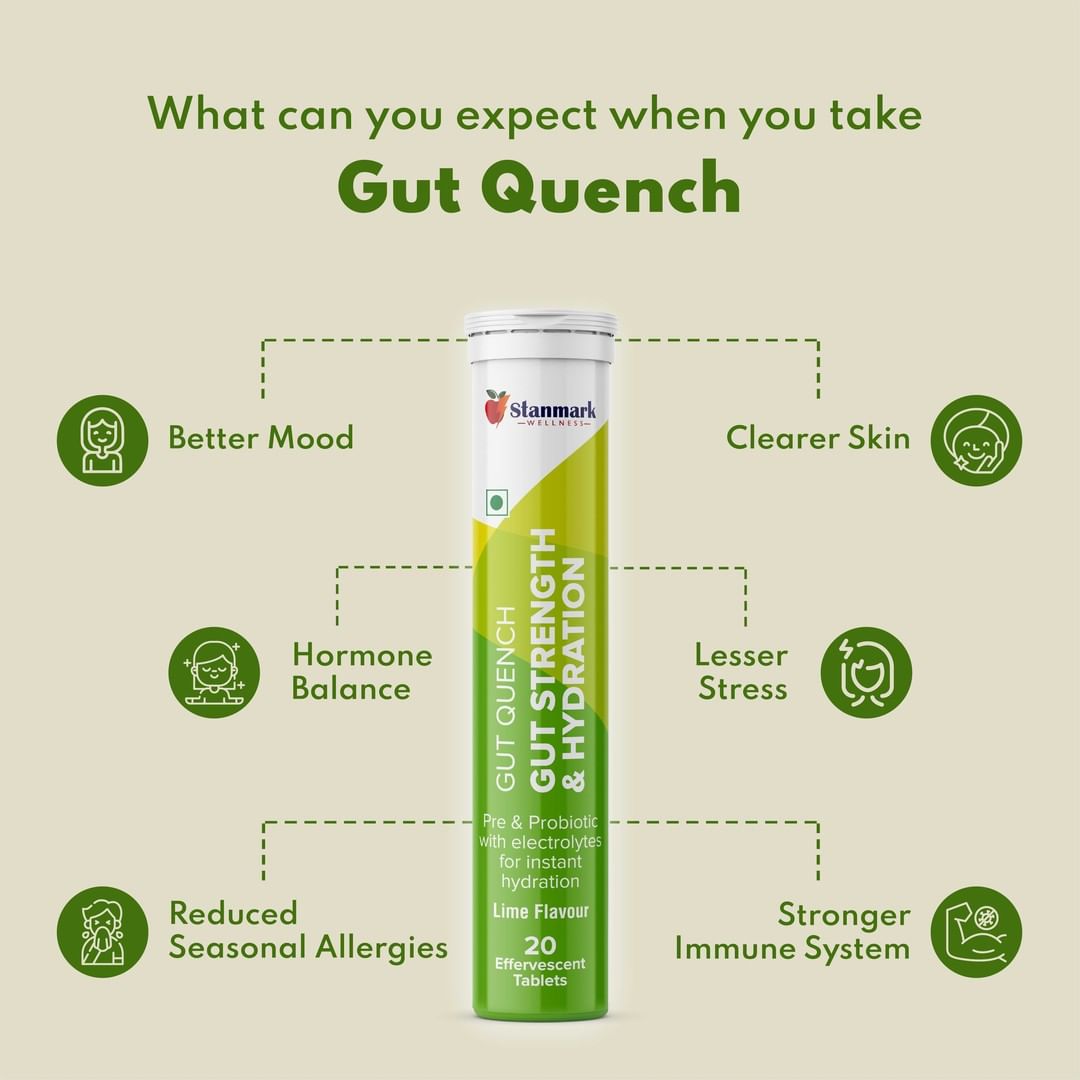 Gut Quench Pre Pro Biotic Hydration Effervescent Tablets - Stanmark Wellness