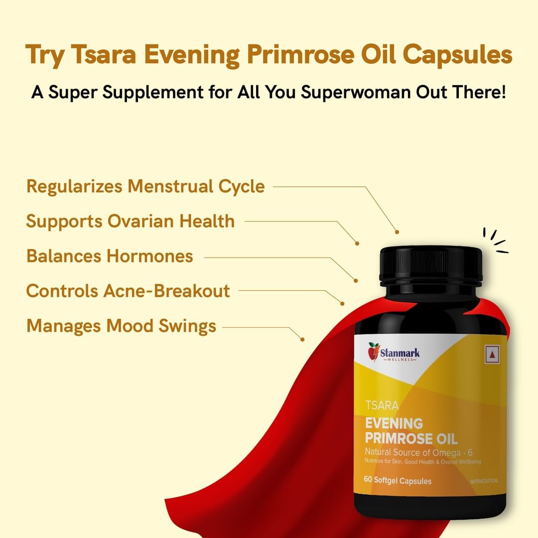 Tsara Evening Primrose Oil 1000mg Women Supplement Capsules - Stanmark Wellness