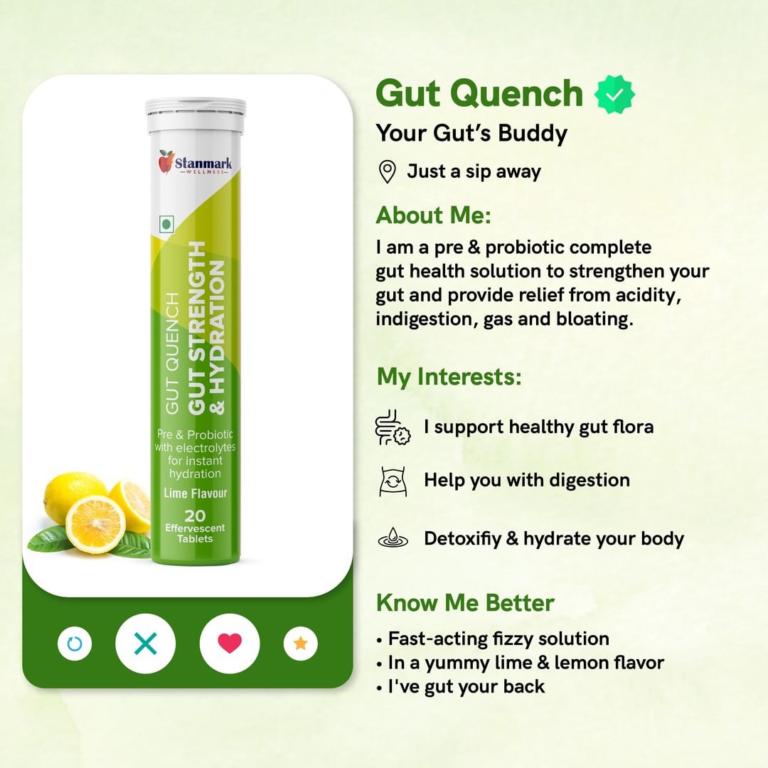 Gut Quench Pre Pro Biotic Hydration Effervescent Tablets - Stanmark Wellness