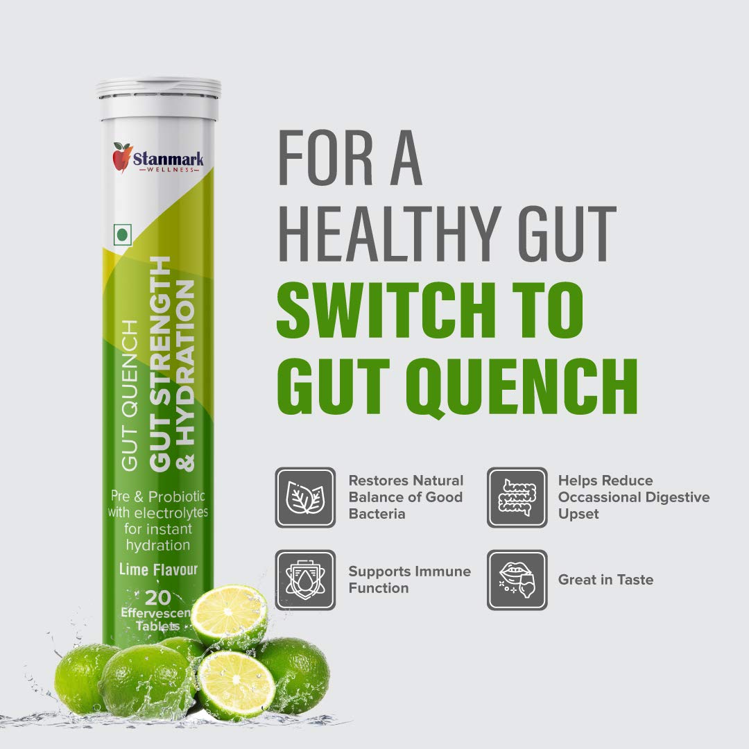 Gut Quench Pre Pro Biotic Hydration Effervescent Tablets - Stanmark Wellness